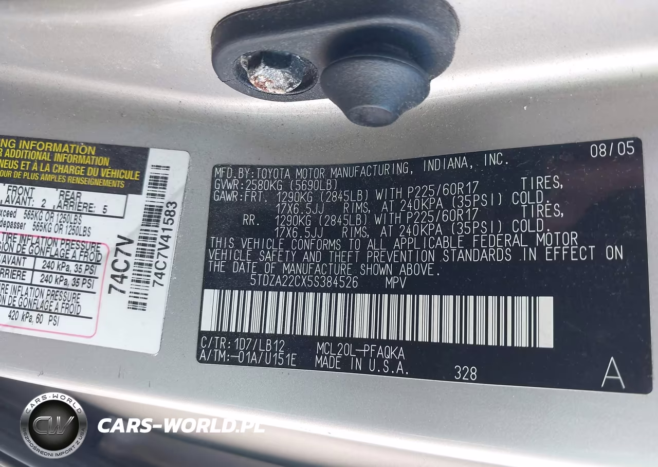 2005 Toyota Sienna Xle Limited VIN:5TDZA22CX5S384526 - 9