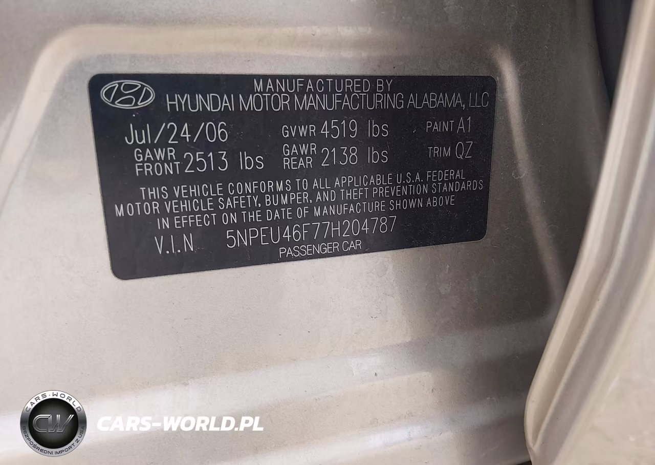 2007 Hyundai Sonata Limited-Se V6 VIN:5NPEU46F77H204787 - 9