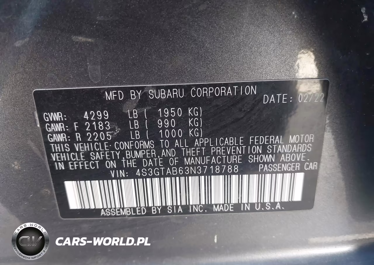 2022 Subaru Impreza Base 5-Door VIN:4S3GTAB63N3718788 - 9