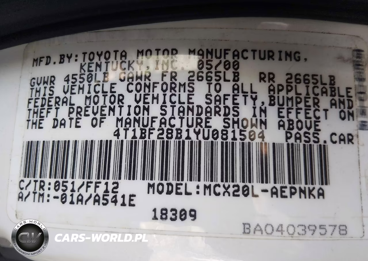 2000 Toyota Avalon Xl VIN:4T1BF28B1YU081504 - 9