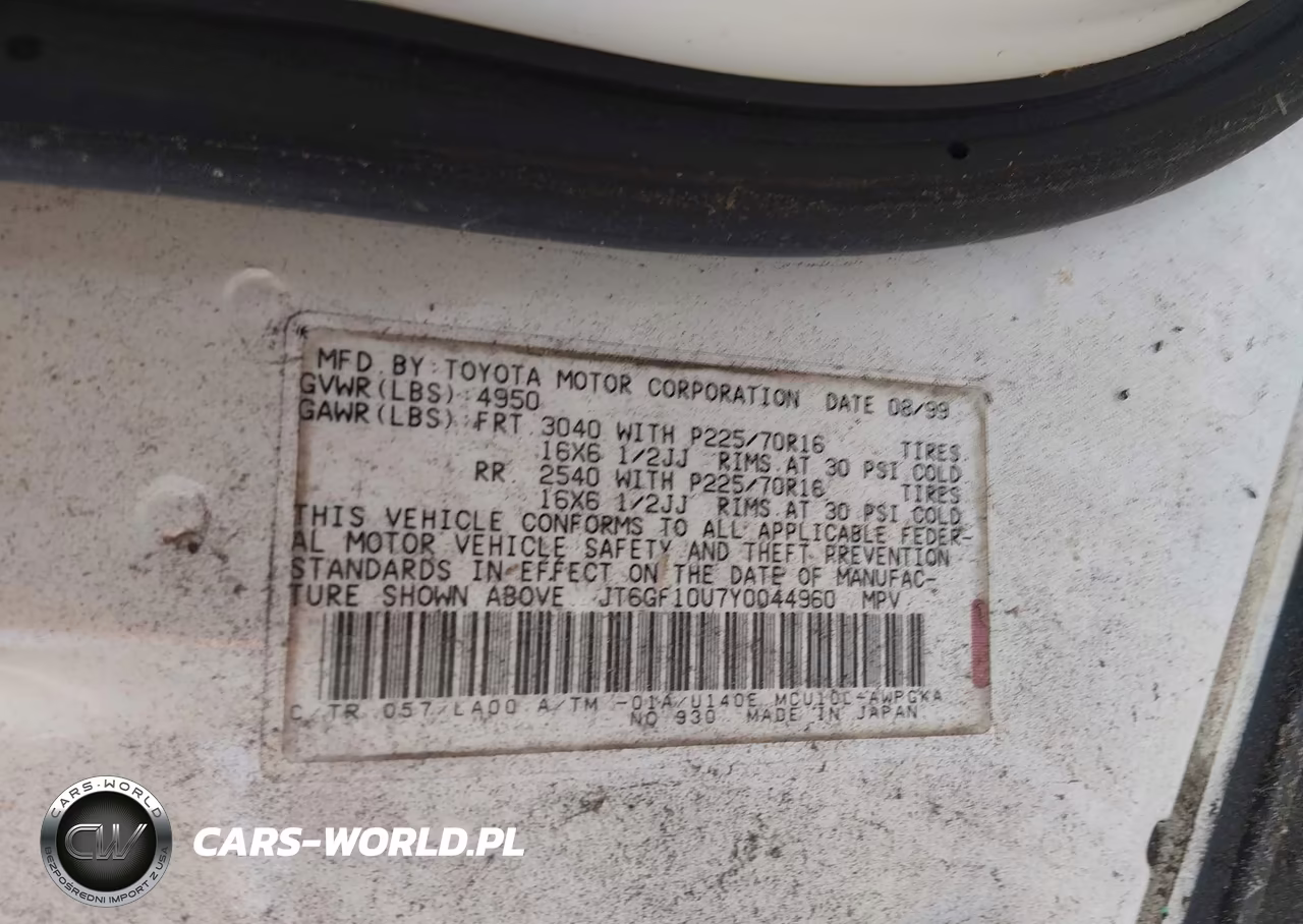 2000 Lexus Rx 300 VIN:JT6GF10U7Y0044960 - 9