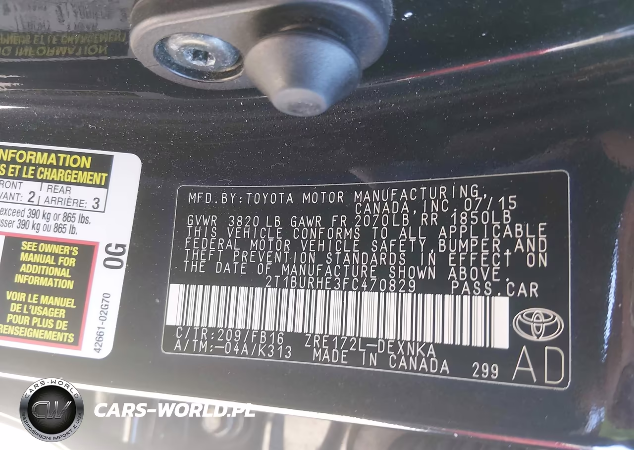 2015 Toyota Corolla Le VIN:2T1BURHE3FC470829 - 9