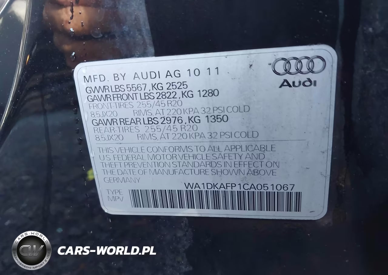 2012 Audi Q5 3.2 Premium Plus VIN:WA1DKAFP1CA051067 - 9
