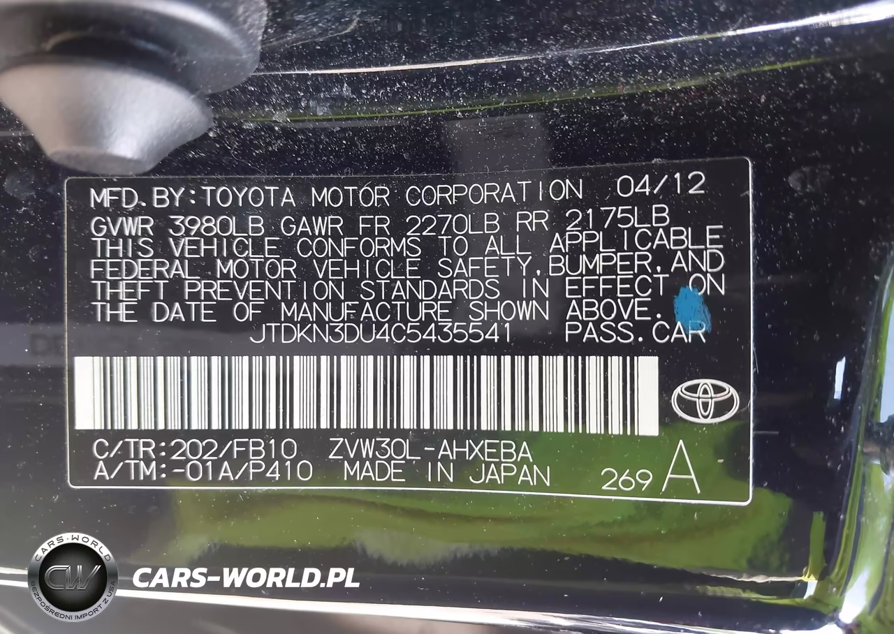 2012 Toyota Prius Three VIN:JTDKN3DU4C5435541 - 9