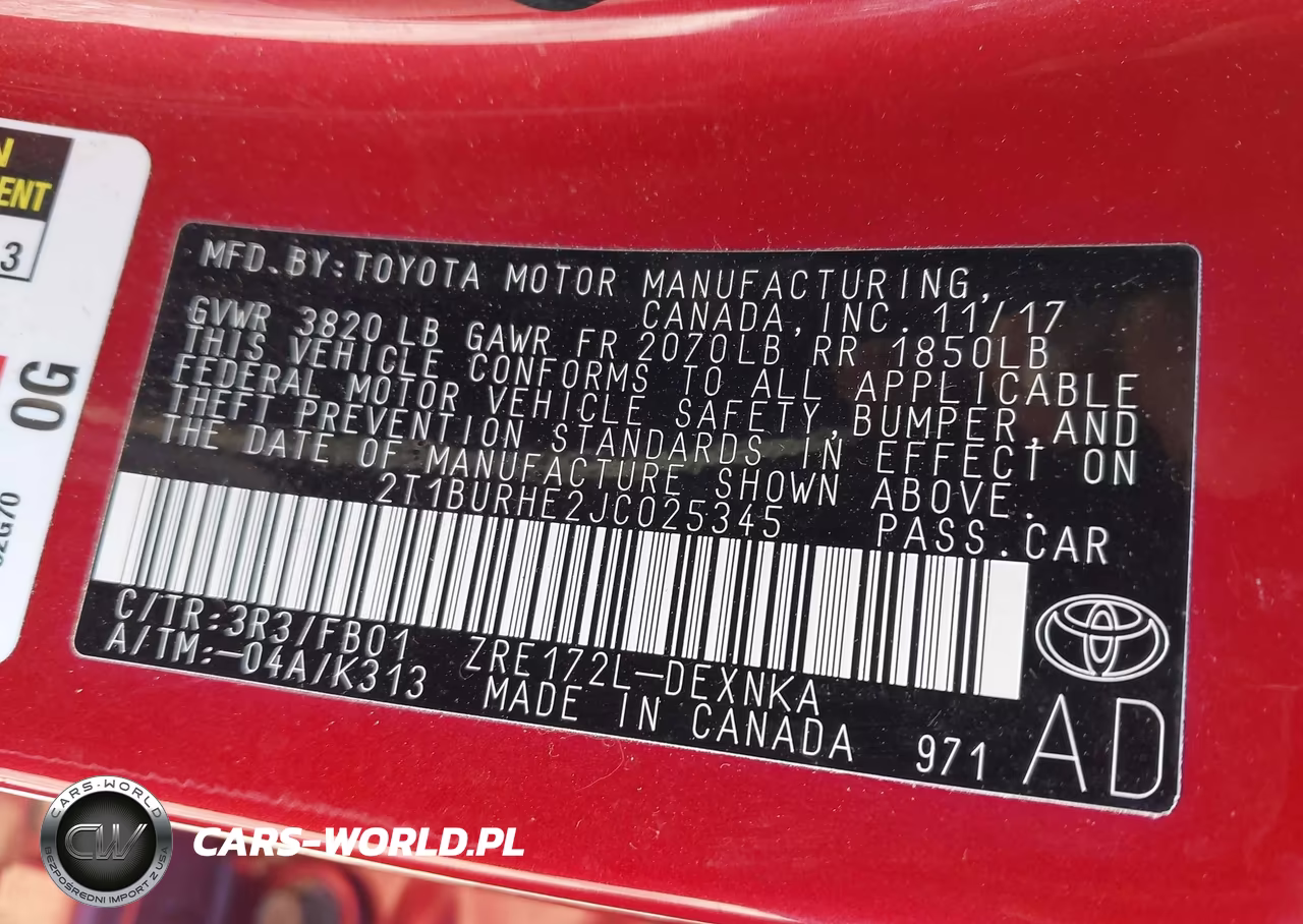 2018 Toyota Corolla Le VIN:2T1BURHE2JC025345 - 9