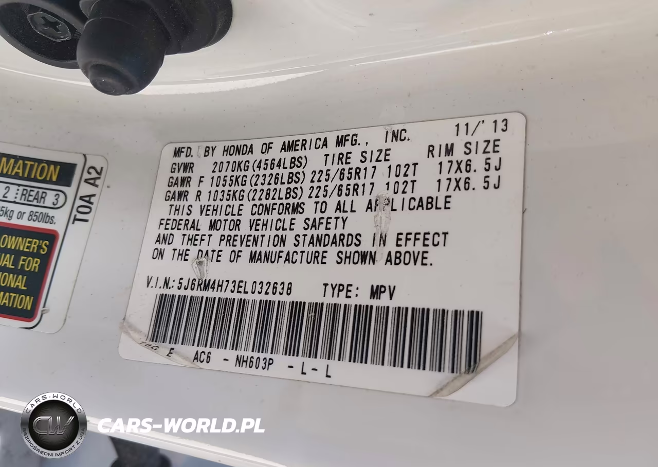 2014 Honda Cr-V Ex-L VIN:5J6RM4H73EL032638 - 9