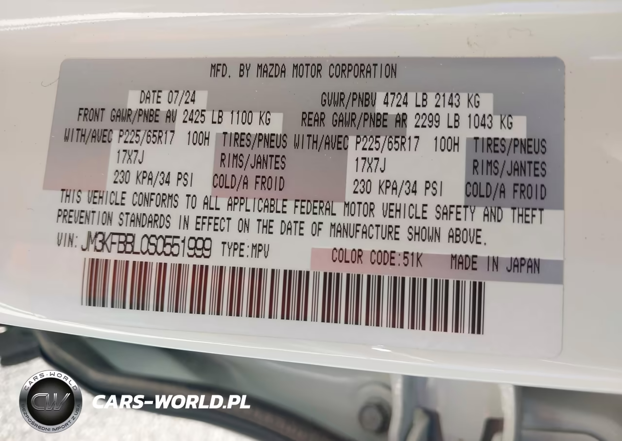 2025 Mazda Cx-5 2.5 S Select VIN:JM3KFBBL0S0551999 - 9