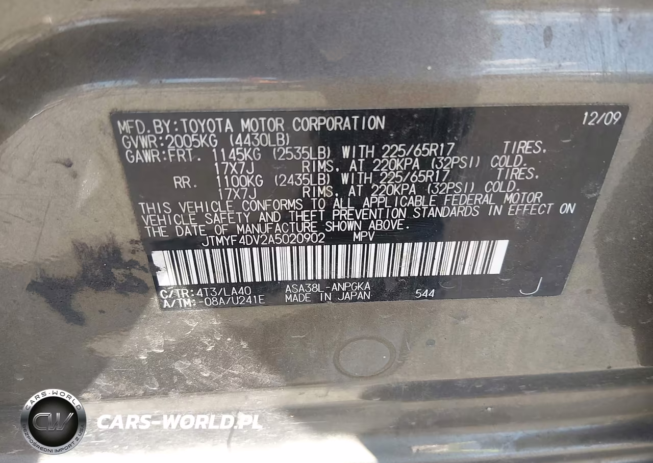 2010 Toyota Rav4 Limited VIN:JTMYF4DV2A5020902 - 9