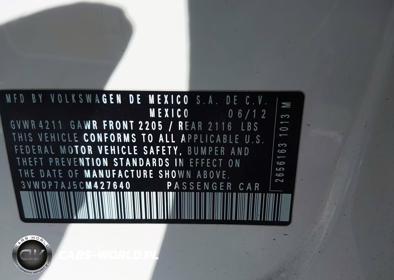 2012 Volkswagen Jetta 2.5L Se VIN:3VWDP7AJ5CM427640 - 12