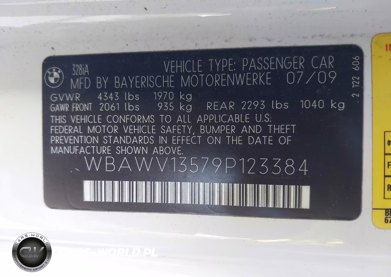 2009 BMW 328I VIN:WBAWV13579P123384 - 9