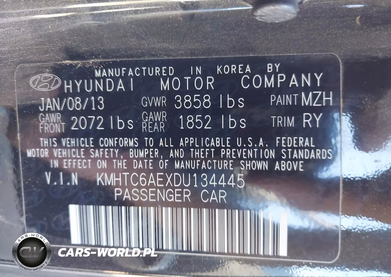 2013 Hyundai Veloster Turbo W-Black VIN:KMHTC6AEXDU134445 - 9
