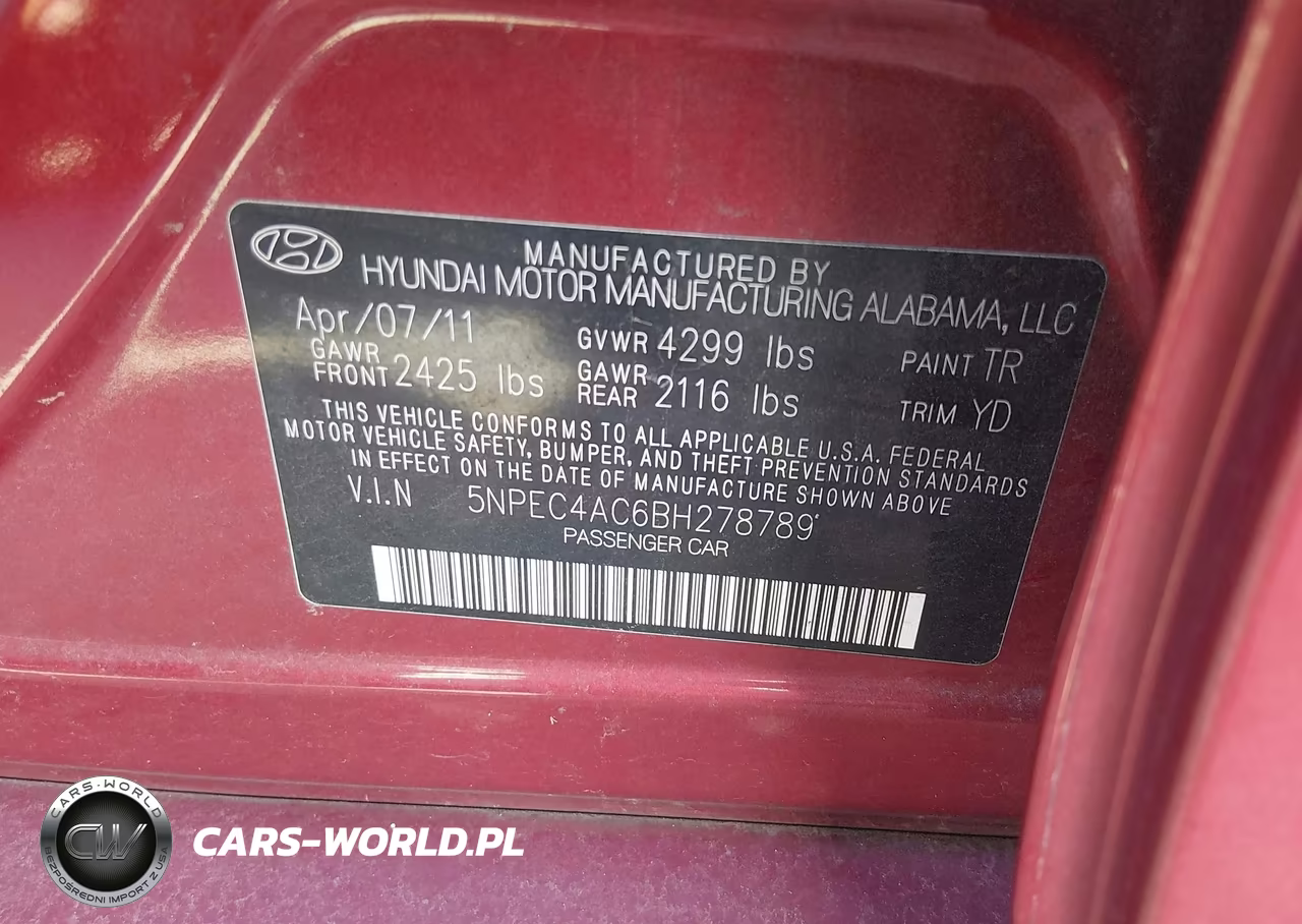2011 Hyundai Sonata Limited VIN:5NPEC4AC6BH278789 - 9