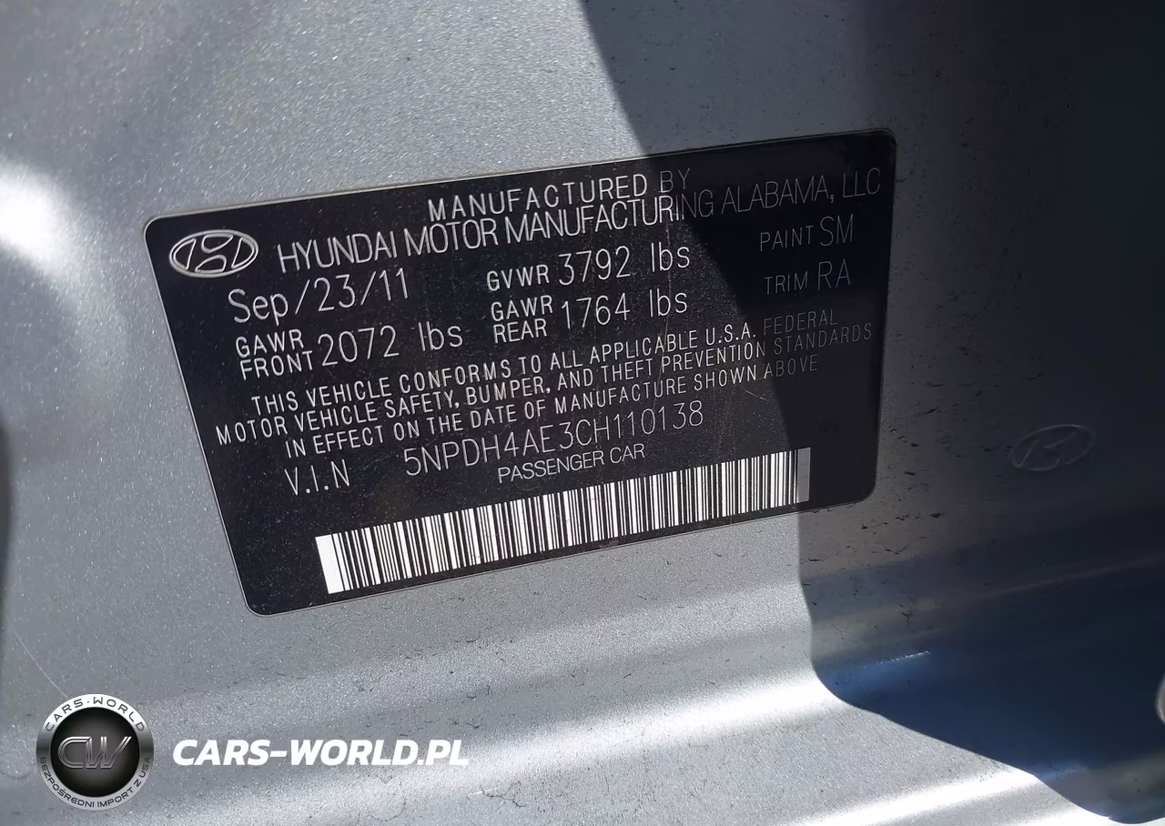 2012 Hyundai Elantra Limited VIN:5NPDH4AE3CH110138 - 9