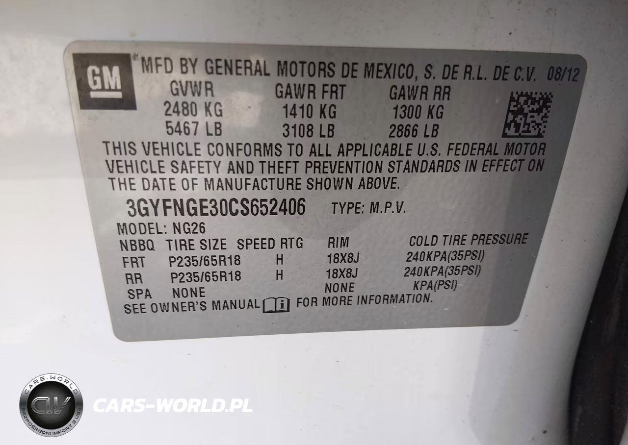 2012 Cadillac Srx Standard VIN:3GYFNGE30CS652406 - 9