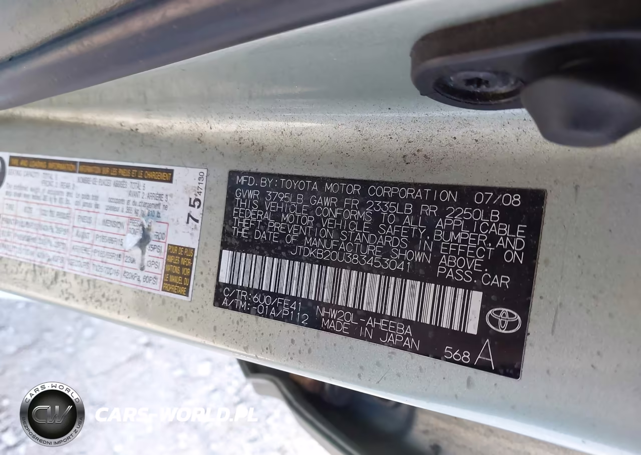 2008 Toyota Prius VIN:JTDKB20U383453041 - 9