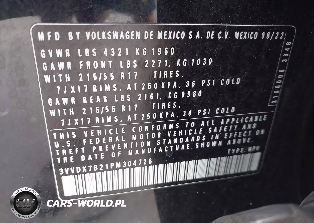 2023 Volkswagen Taos 1.5T S VIN:3VVDX7B21PM304726 - 9