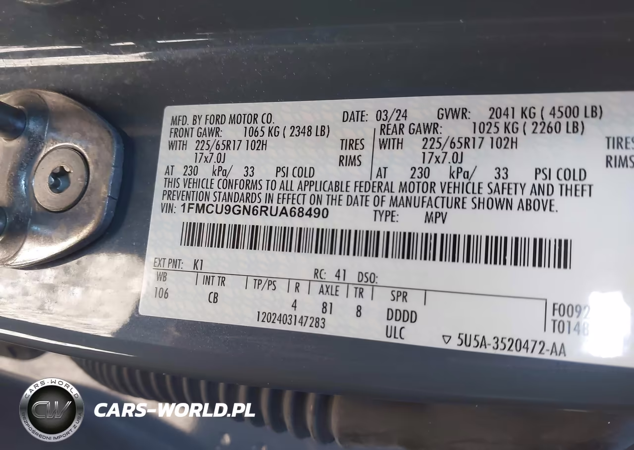 2024 Ford Escape Active VIN:1FMCU9GN6RUA68490 - 9