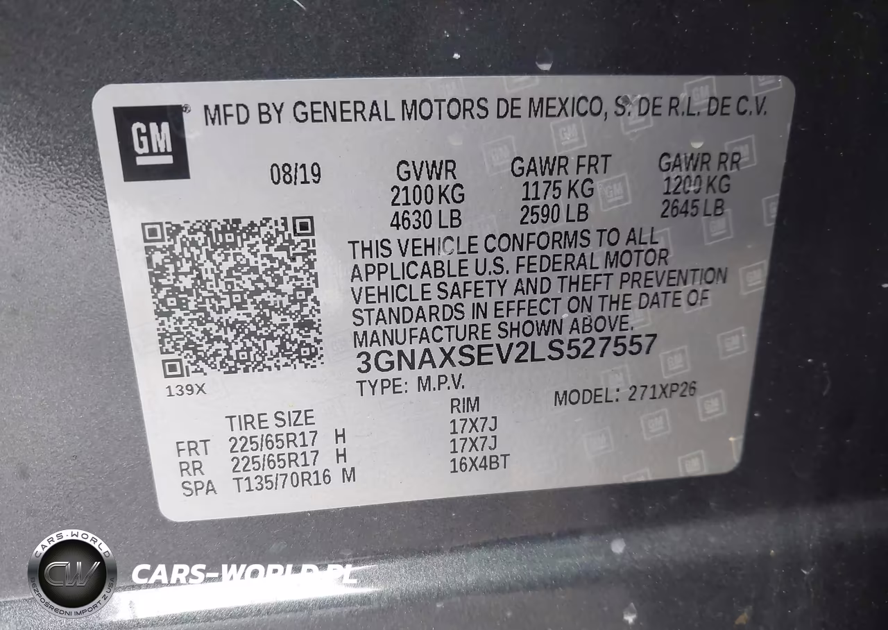 2020 Chevrolet Equinox Awd Ls VIN:3GNAXSEV2LS527557 - 9