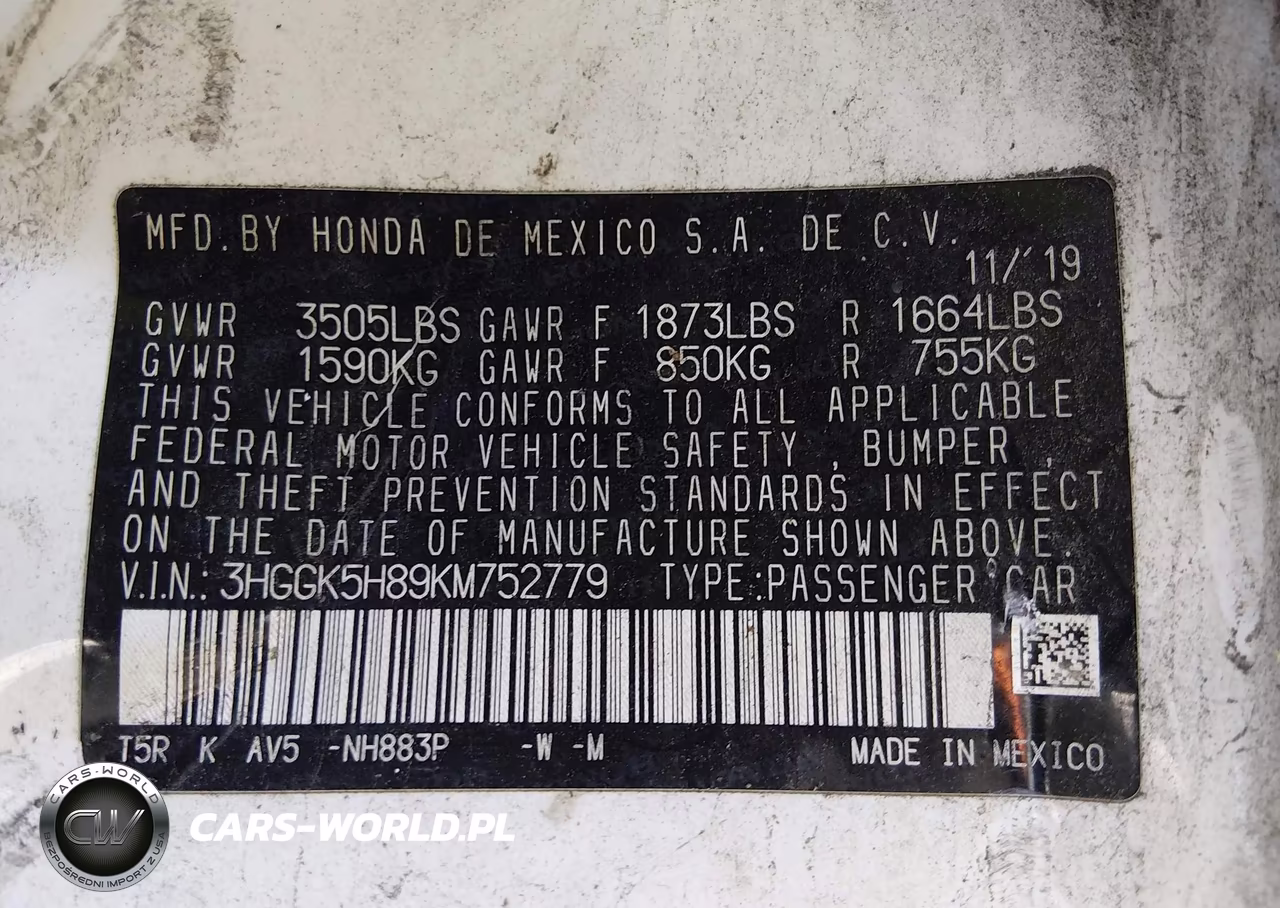 2019 Honda Fit Ex VIN:3HGGK5H89KM752779 - 9