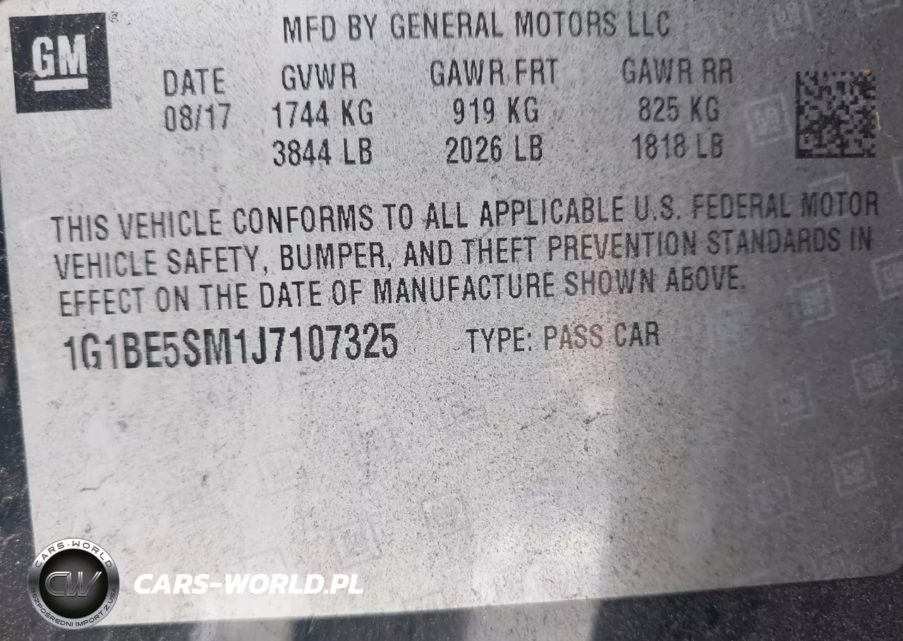 2018 Chevrolet Cruze Lt Auto VIN:1G1BE5SM1J7107325 - 9