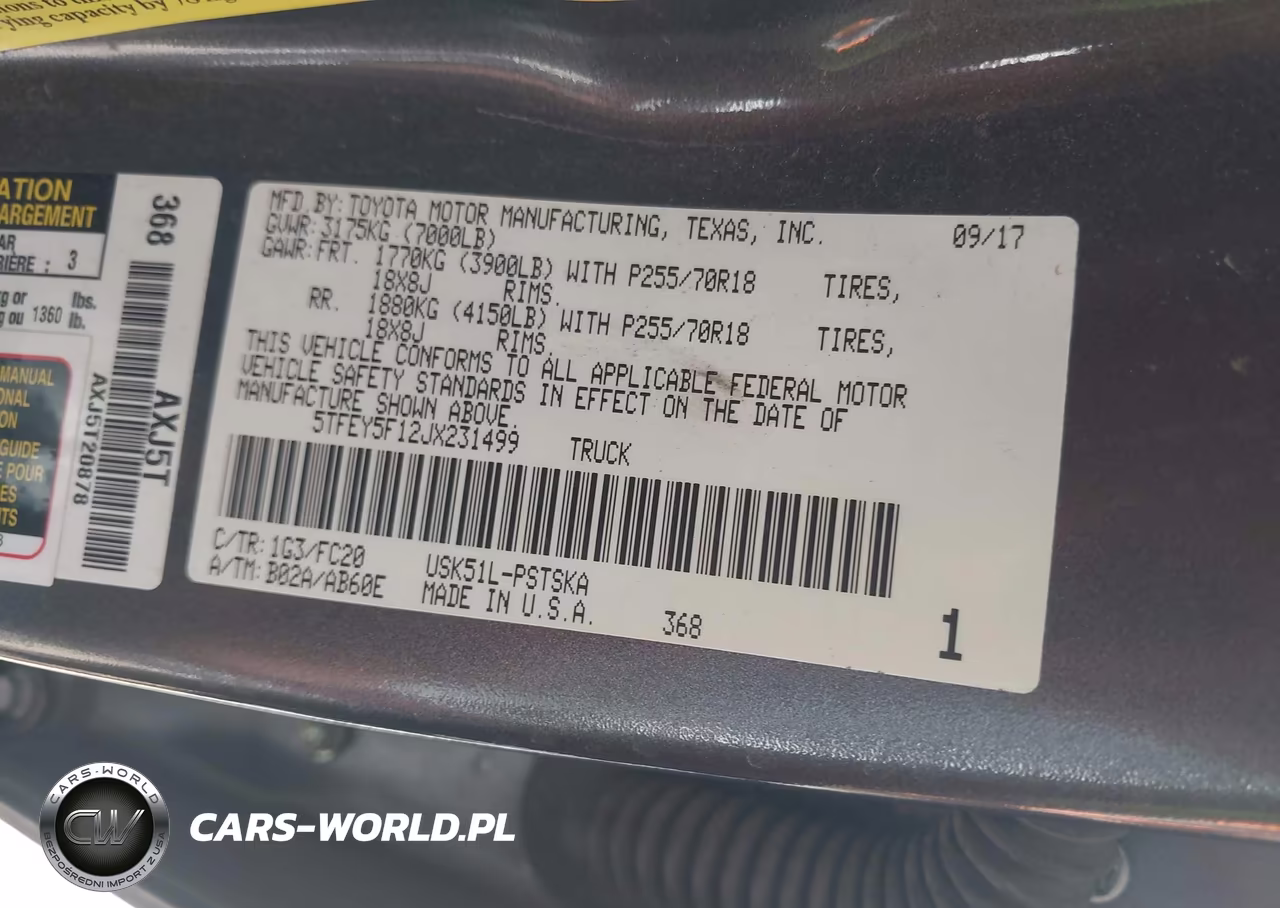 2018 Toyota Tundra Sr5 5.7L V8 VIN:5TFEY5F12JX231499 - 9