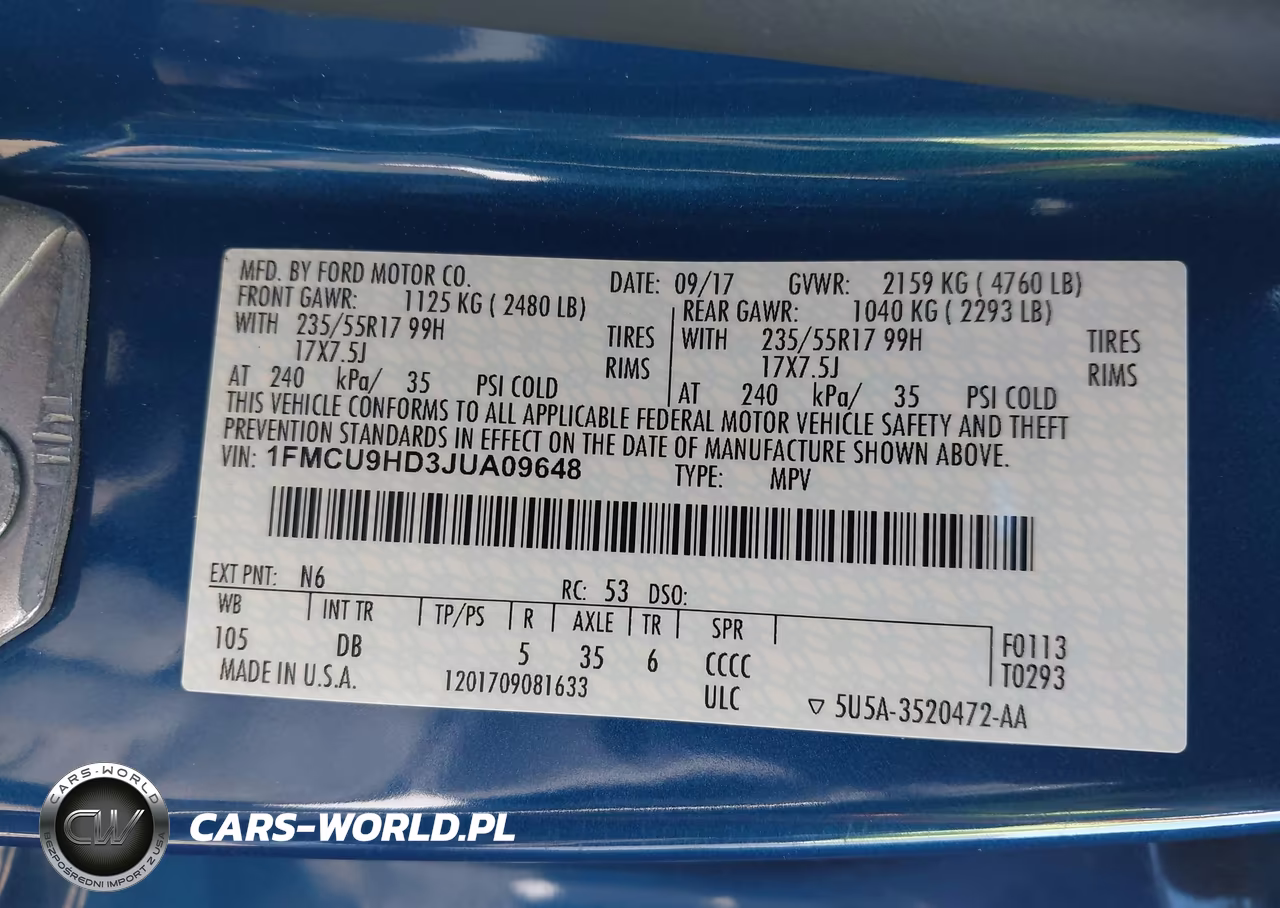 2018 Ford Escape Sel VIN:1FMCU9HD3JUA09648 - 9