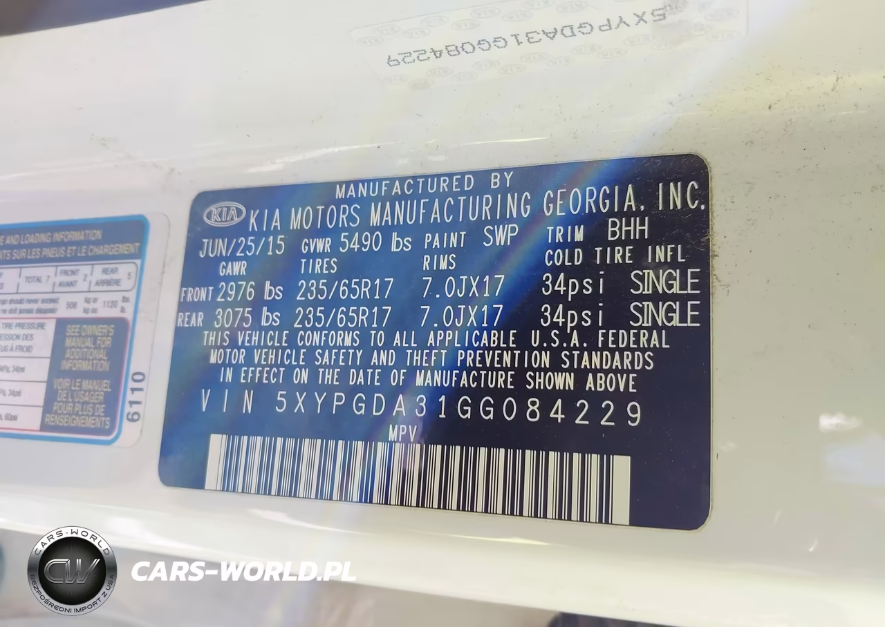 2016 Kia Sorento 2.4L Lx VIN:5XYPGDA31GG084229 - 9