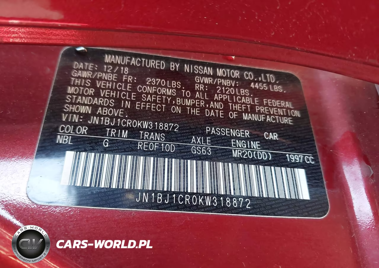 2019 Nissan Rogue Sport Sl VIN:JN1BJ1CR0KW318872 - 9