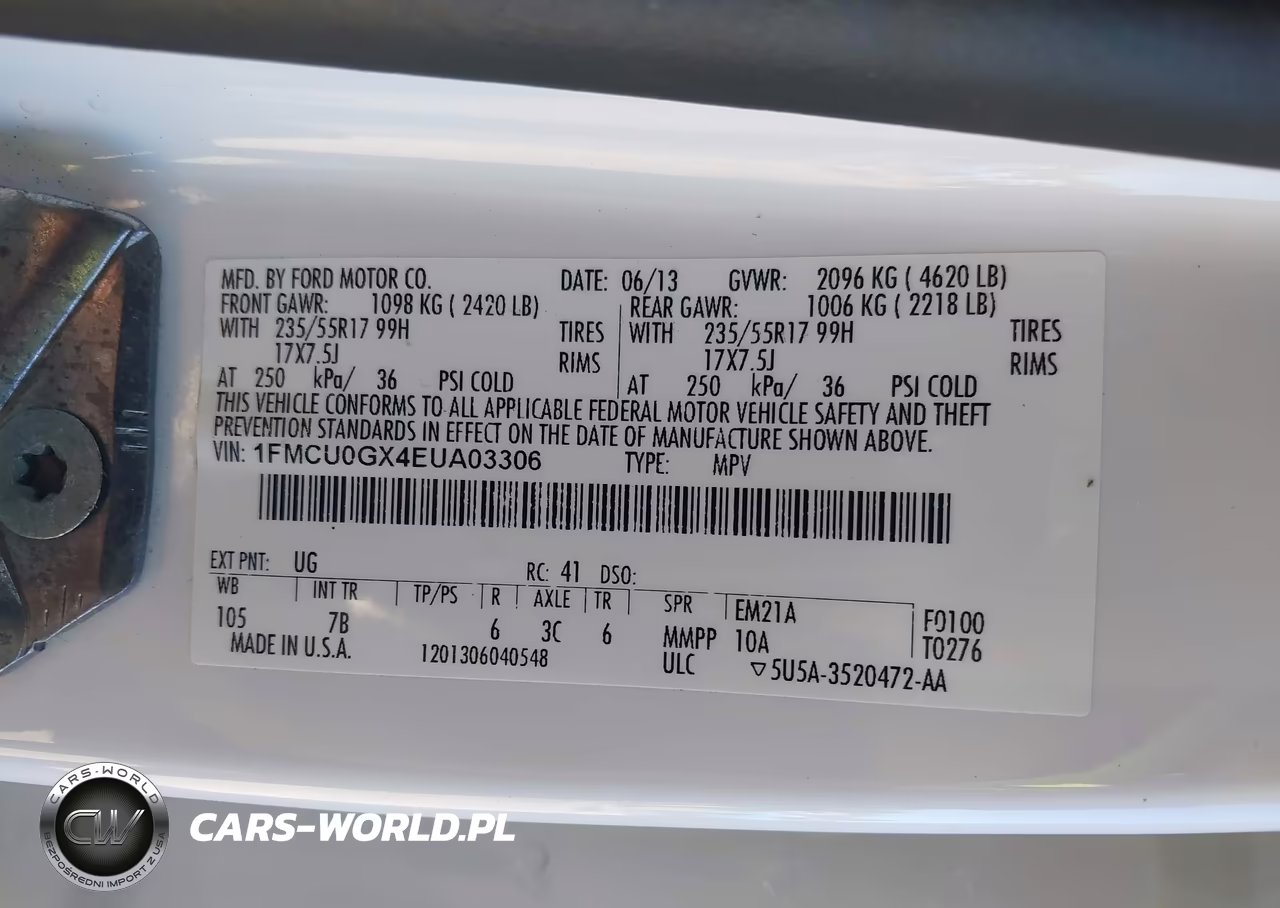 2014 Ford Escape Se VIN:1FMCU0GX4EUA03306 - 9
