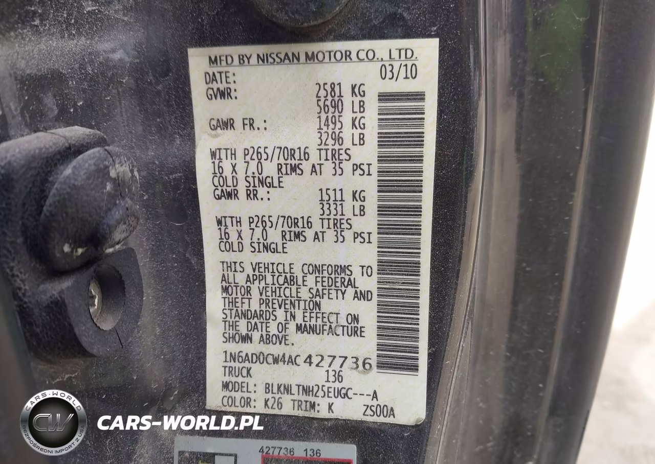 2010 Nissan Frontier Se VIN:1N6AD0CW4AC427736 - 9