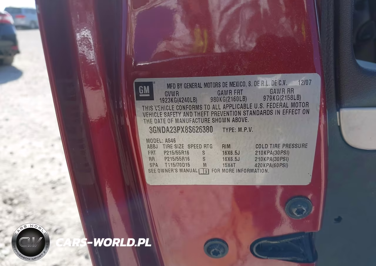 2008 Chevrolet Hhr Lt VIN:3GNDA23PX8S626380 - 9
