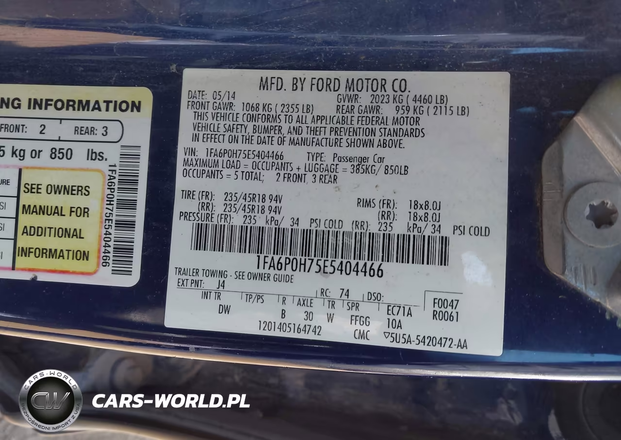 2014 Ford Fusion Se VIN:1FA6P0H75E5404466 - 9