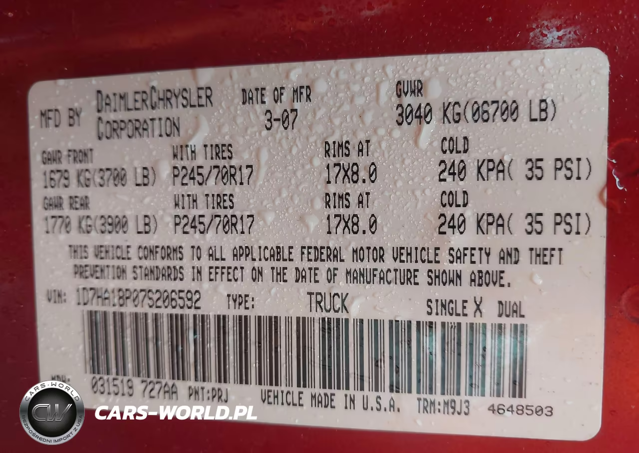 2007 Dodge Ram 1500 Slt VIN:1D7HA18P07S206592 - 9