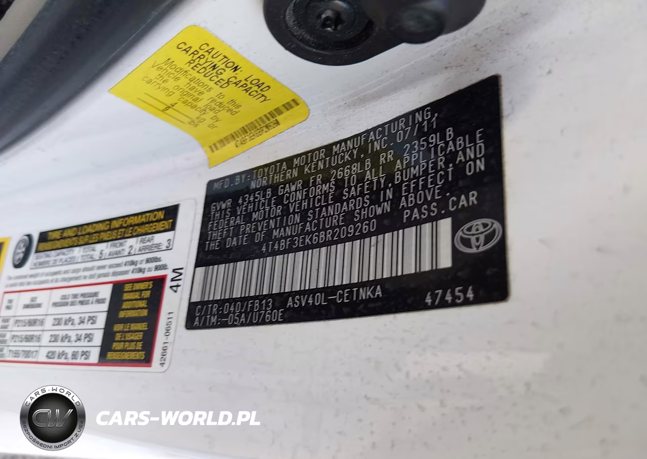 2011 Toyota Camry Le VIN:4T4BF3EK6BR209260 - 9