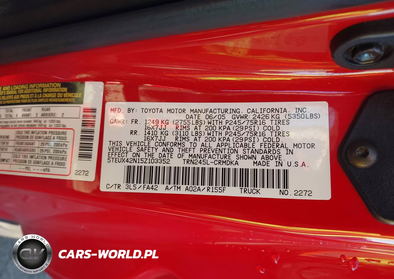 2005 Toyota Tacoma VIN:5TEUX42N15Z103352 - 9