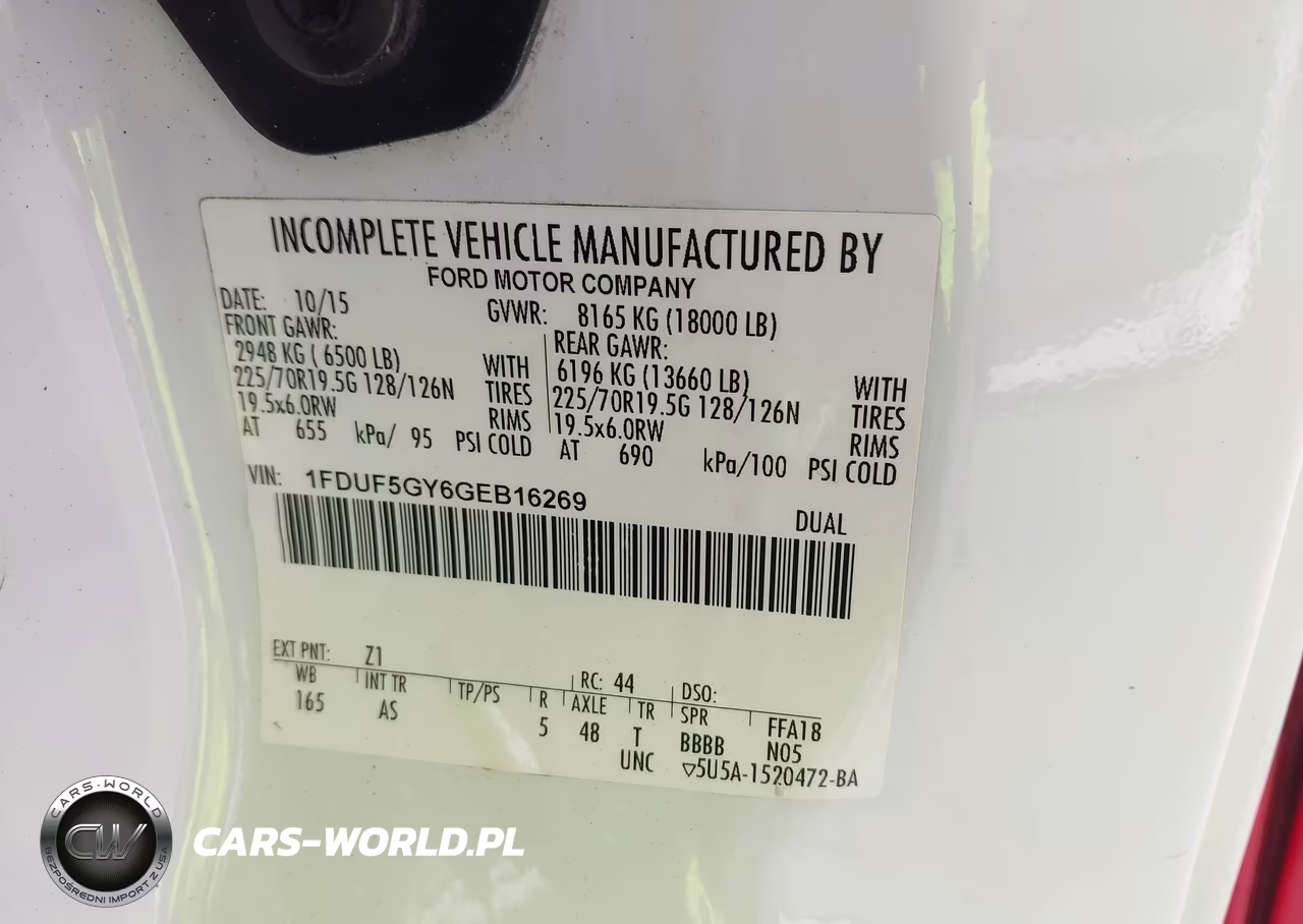 2016 Ford F-550 Chassis Xl VIN:1FDUF5GY6GEB16269 - 8