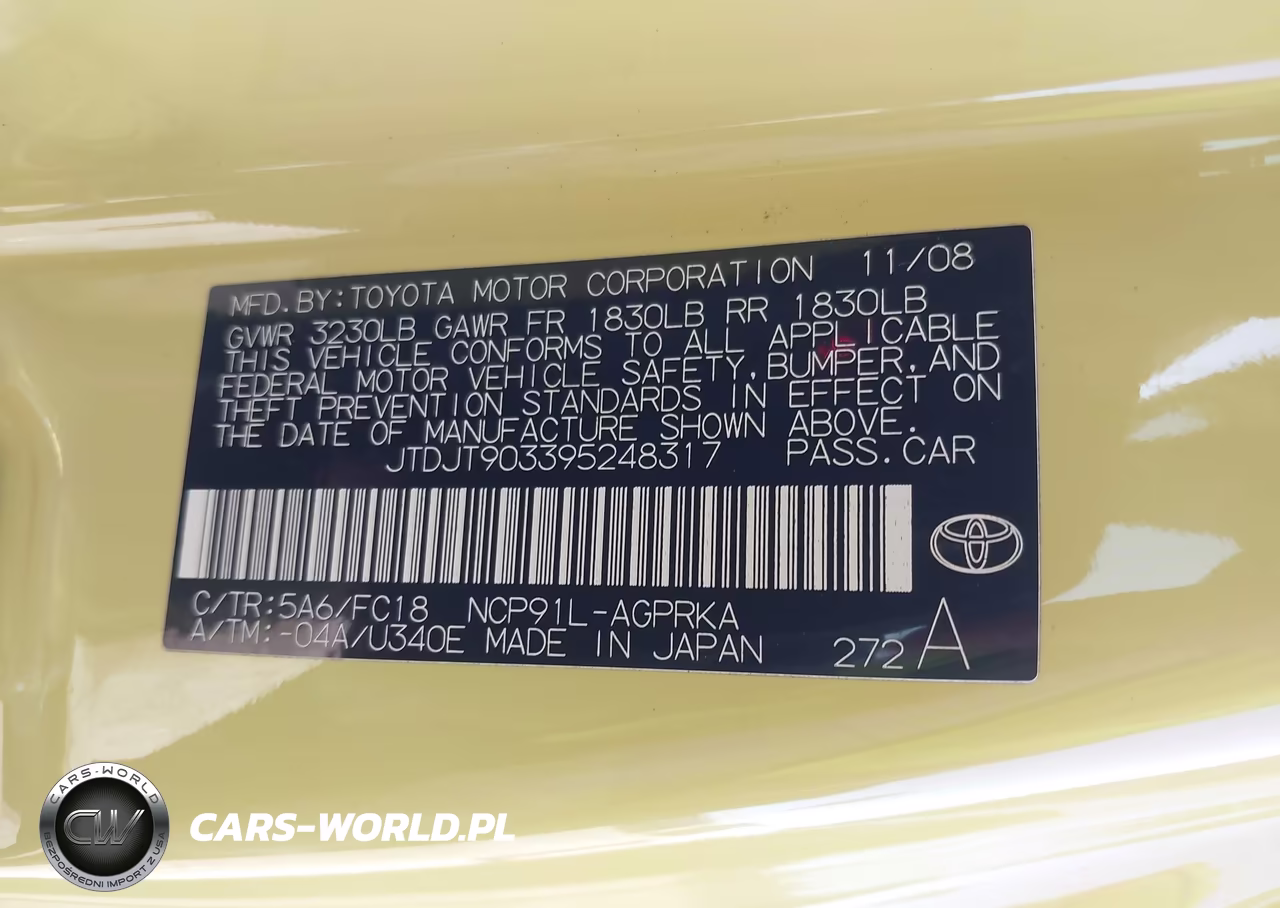 2009 Toyota Yaris VIN:JTDJT903395248317 - 9