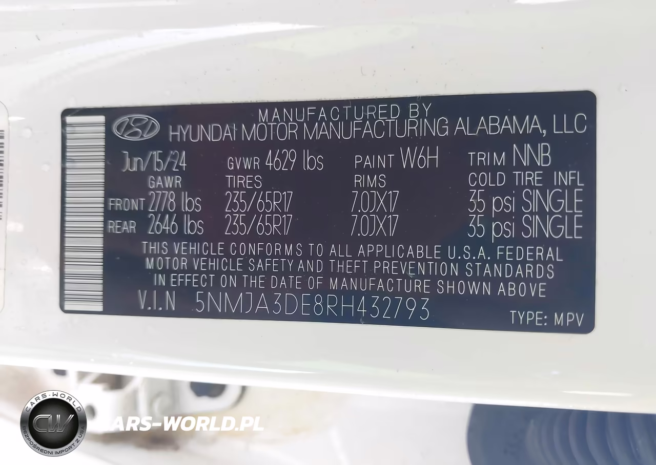 2024 Hyundai Tucson Se VIN:5NMJA3DE8RH432793 - 9