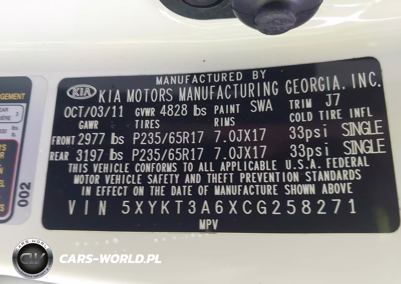 2012 Kia Sorento Lx VIN:5XYKT3A6XCG258271 - 9
