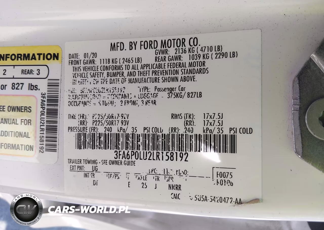 2020 Ford Fusion Hybrid Se VIN:3FA6P0LU2LR158192 - 9