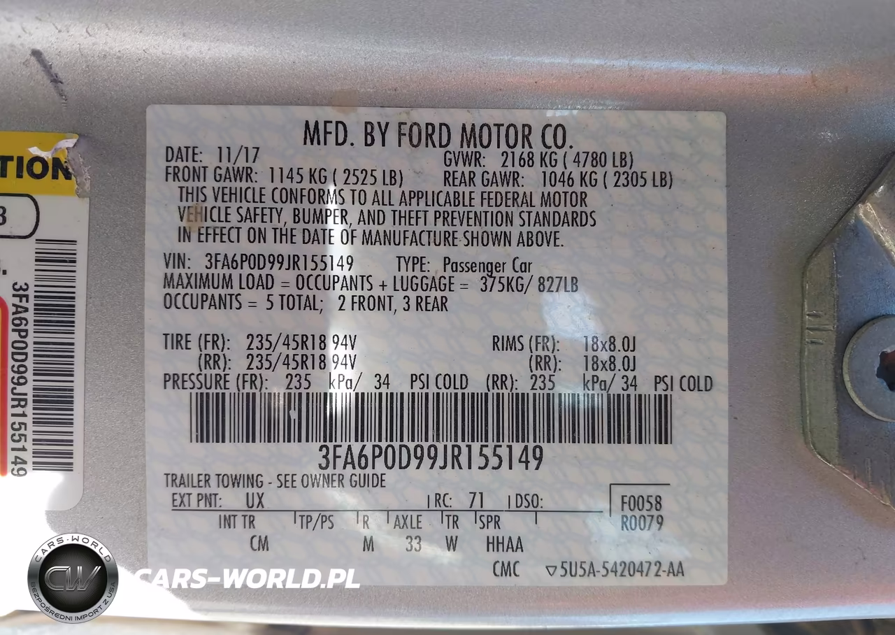 2018 Ford Fusion Titanium VIN:3FA6P0D99JR155149 - 9