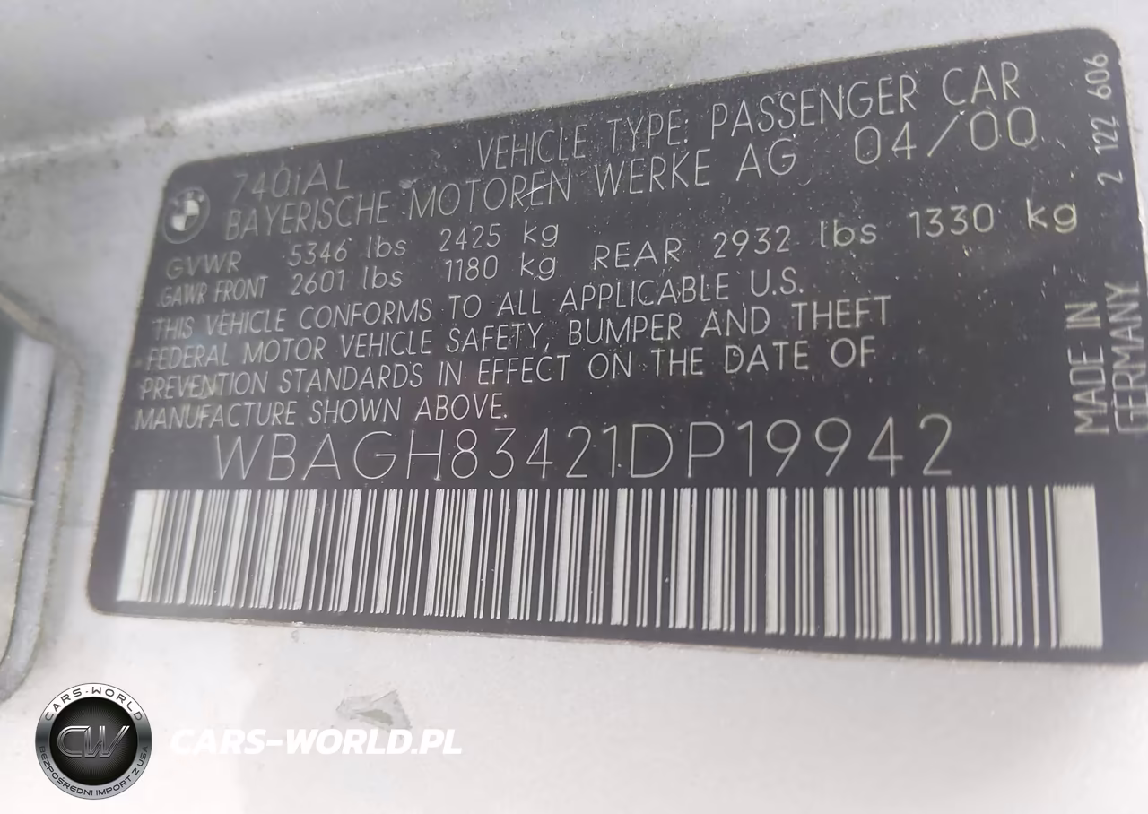 2001 BMW 740Il VIN:WBAGH83421DP19942 - 9