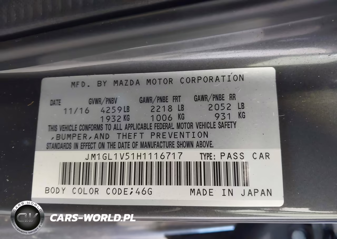 2017 Mazda Mazda6 Touring VIN:JM1GL1V51H1116717 - 9