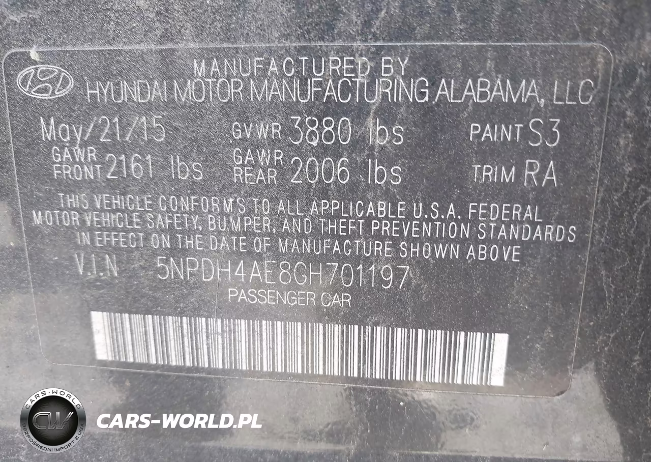 2016 Hyundai Elantra Se VIN:5NPDH4AE8GH701197 - 9