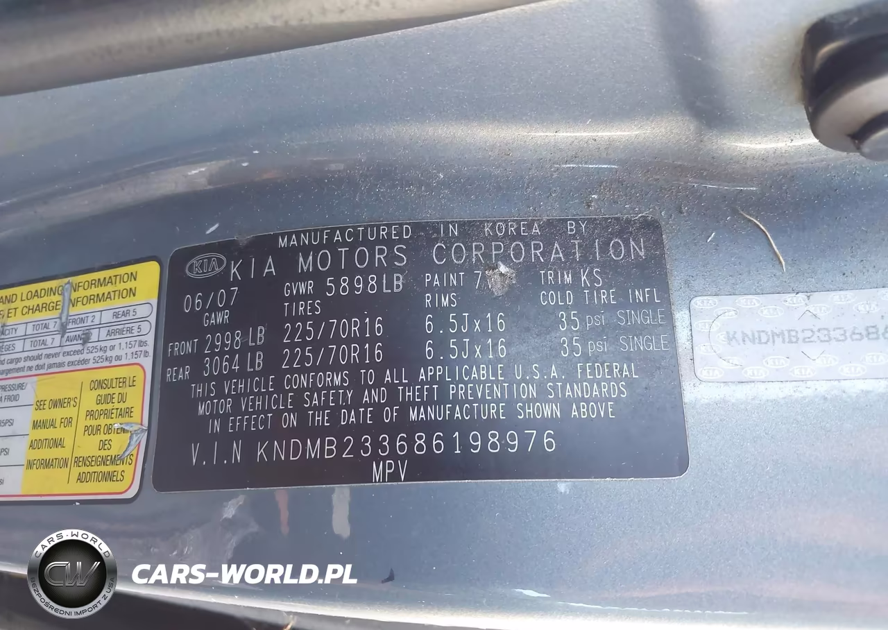 2008 Kia Sedona Lx VIN:KNDMB233686198976 - 9