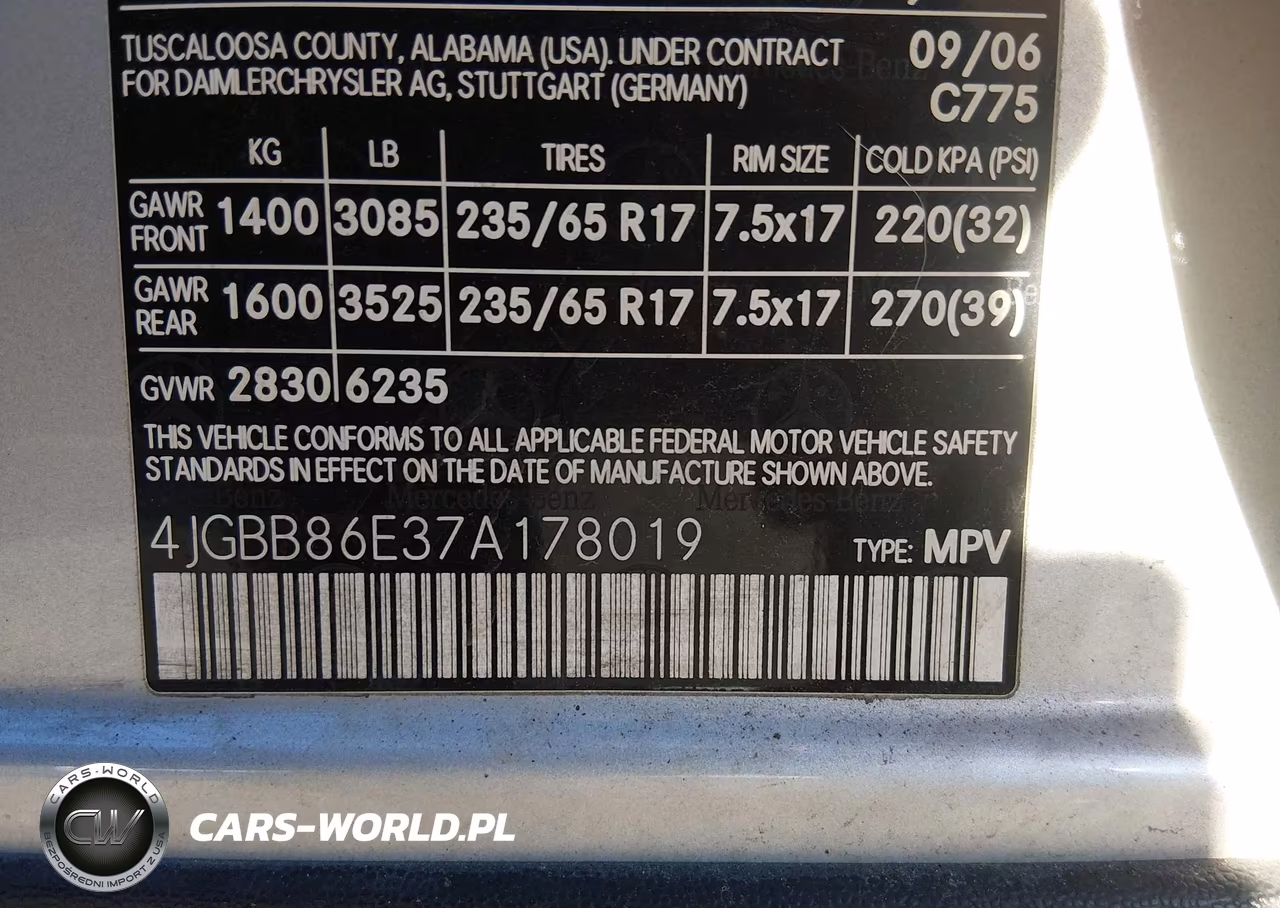 2007 Mercedes-Benz Ml 350 4Matic VIN:4JGBB86E37A178019 - 9