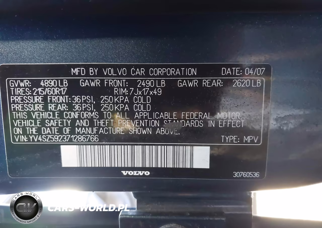 2007 Volvo Xc70 2.5T VIN:YV4SZ592371286766 - 9