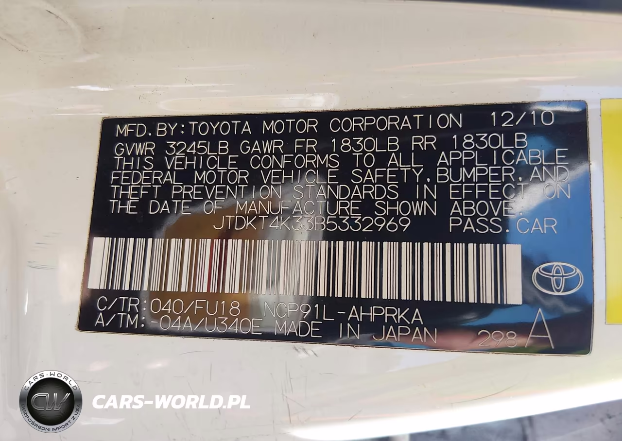 2011 Toyota Yaris VIN:JTDKT4K33B5332969 - 12