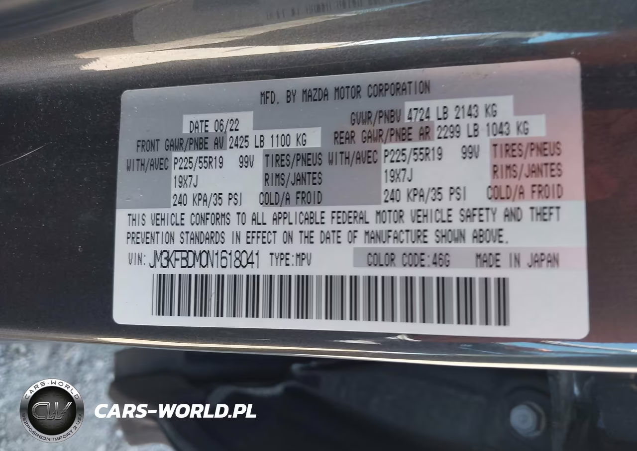 2022 Mazda Cx-5 2.5 S Premium VIN:JM3KFBDM0N1618041 - 9