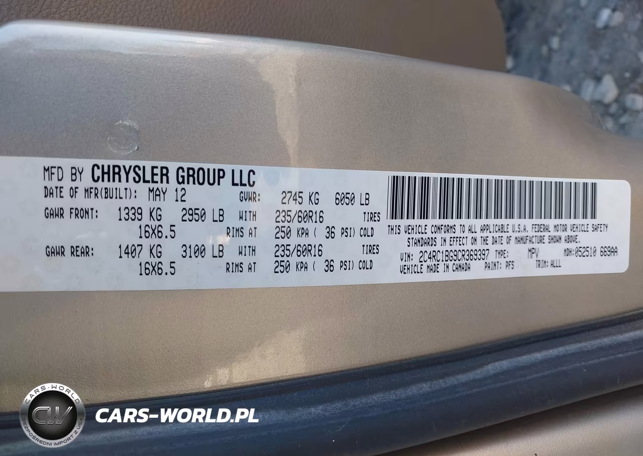 2012 Chrysler Town & Country Touring VIN:2C4RC1BG9CR369397 - 9